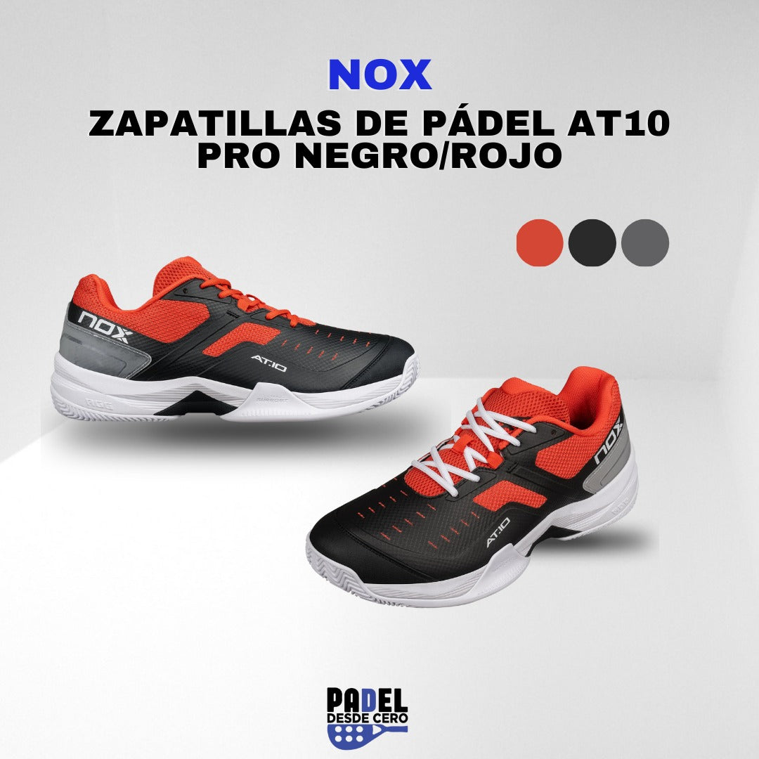 ZAPATOS NOX AT10 PRO NEGRO/ ROJO