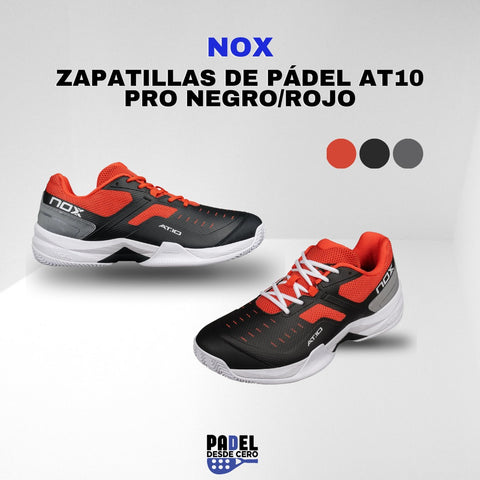 ZAPATOS NOX AT10 PRO NEGRO/ ROJO