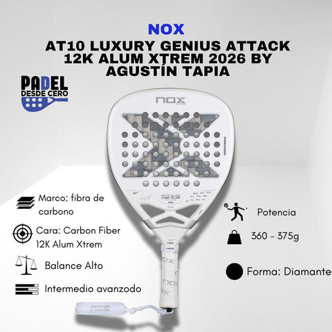 Pala nox Luxury Genius Attack 12k Alum XTREM Agustin Tapia