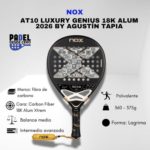 Pala AT10 LUXURY GENIUS 18K ALUM 2026 BY AGUSTÍN TAPIA