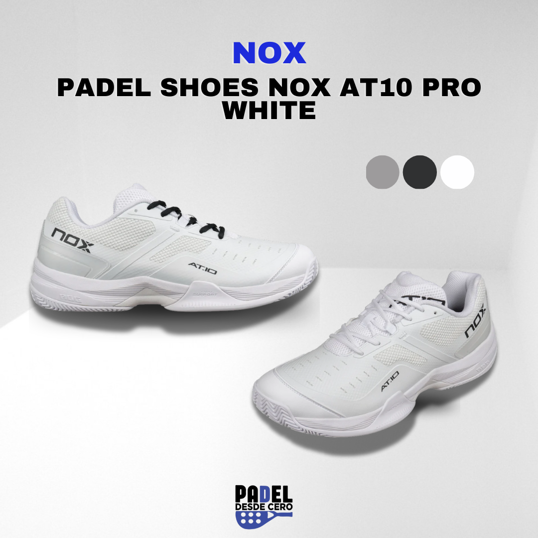 zapatos de padel nox AT10 PRO WHITE