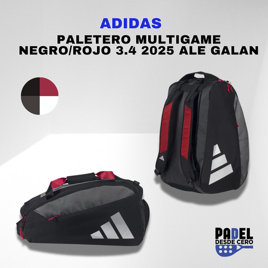 PALETERO ADIDAS MULTIGAME NEGRO/ROJO 3.4 2025