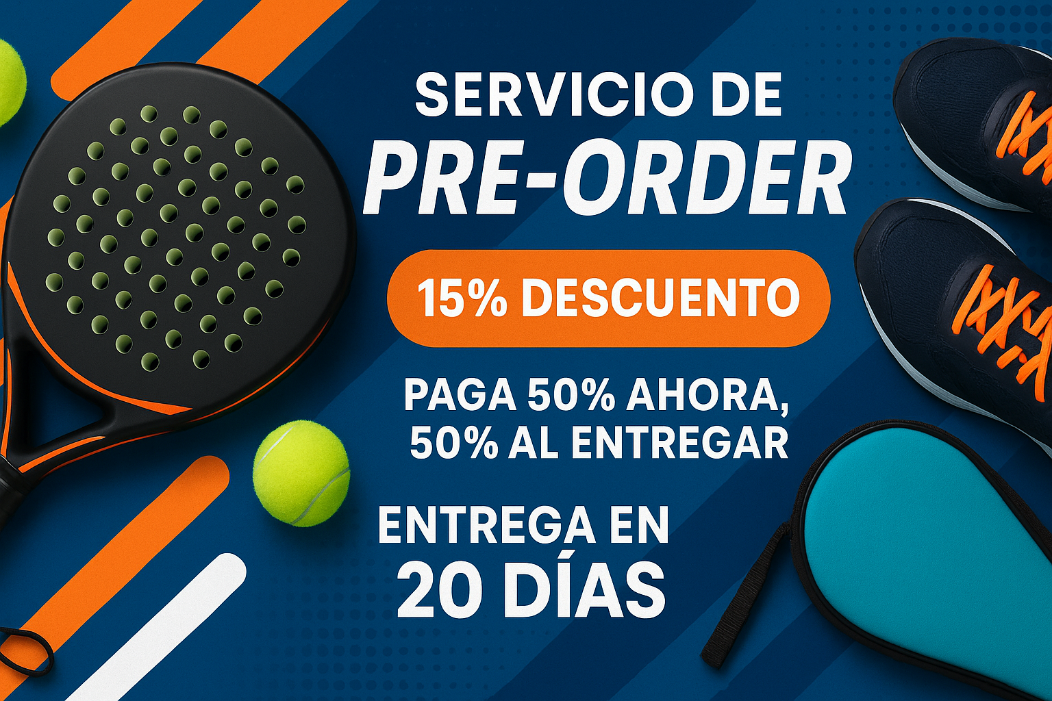Con nuestro servicio de pre-order puedes adquirir productos que no tenemos en existencia te lo traemos especiamente para tí. Solo tienes que añadir el producto en el carrito y veras aplicado el descuento del 15%, pagas el 50% al momento de la compra y el otro 50% cuando te vayamos a entregar el producto. El tiempo de entrega es de 20 dias. la imagen tiene que ser horizontal paa un banner de la web, de 1700px de ancho