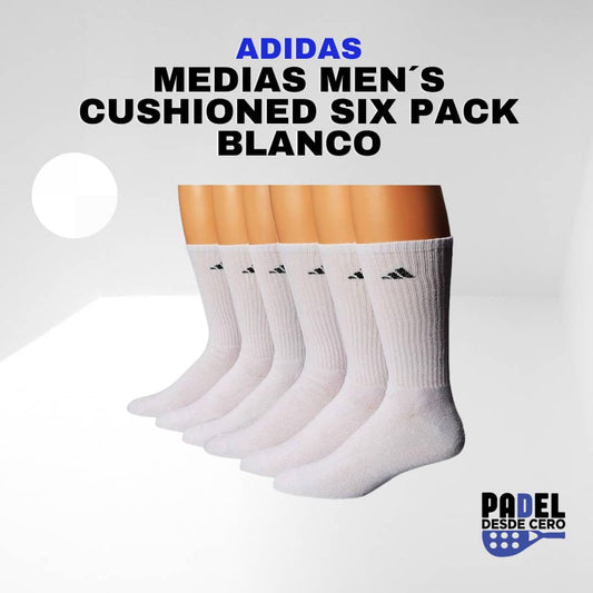medias adidas men's cushioned six pack blanco