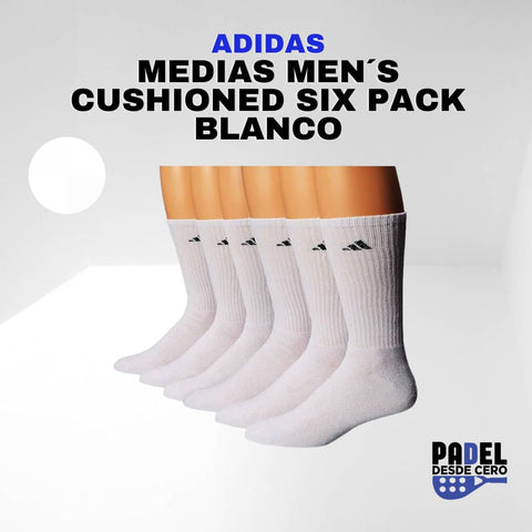 medias adidas men's cushioned six pack blanco