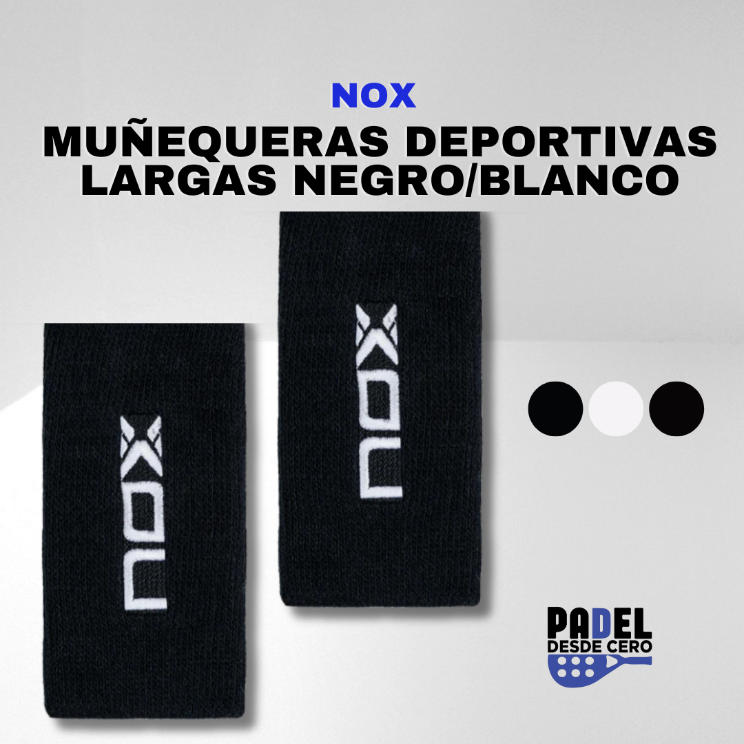 muñequeras nox largas negro/blanco