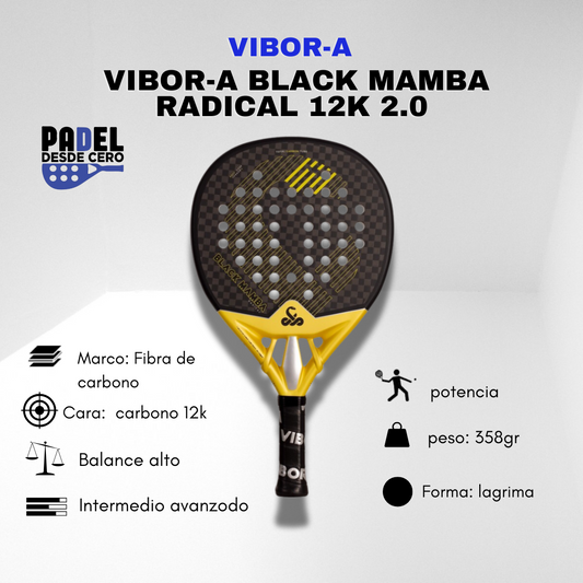 PALA VIBOR-A BLACK MANBA RADICAL 12K 2.0